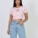 Baby Tee Cropped Hello Kitty