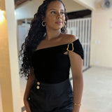 Body ombro só canelado com fivela