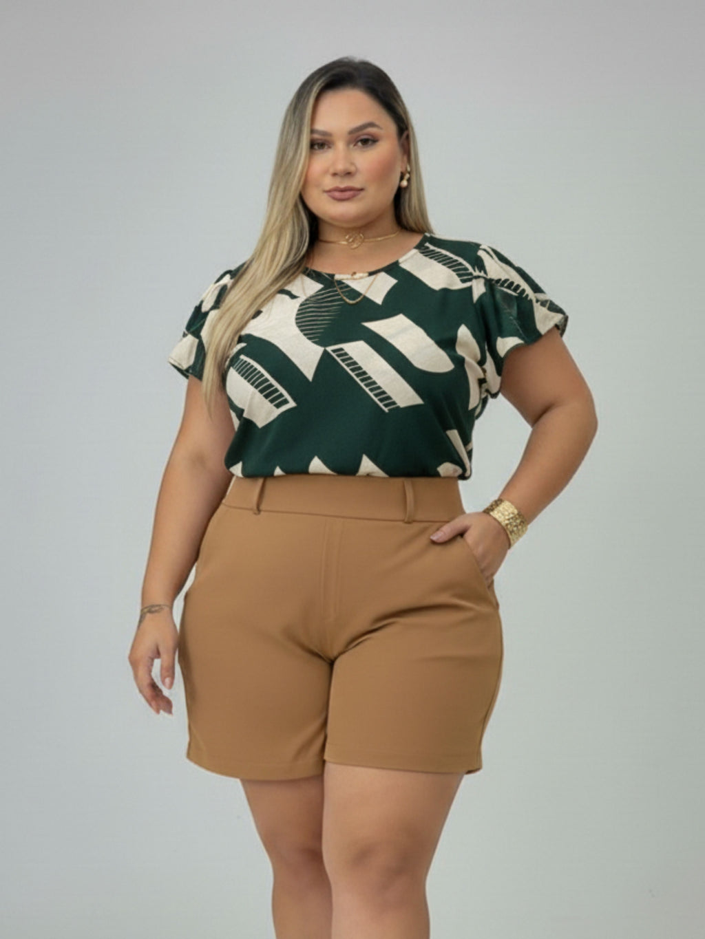 Blusa Manga Bufante Estampada