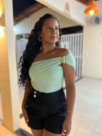 Body ombro só canelado com fivela