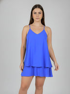 Vestido Decote V com Babado