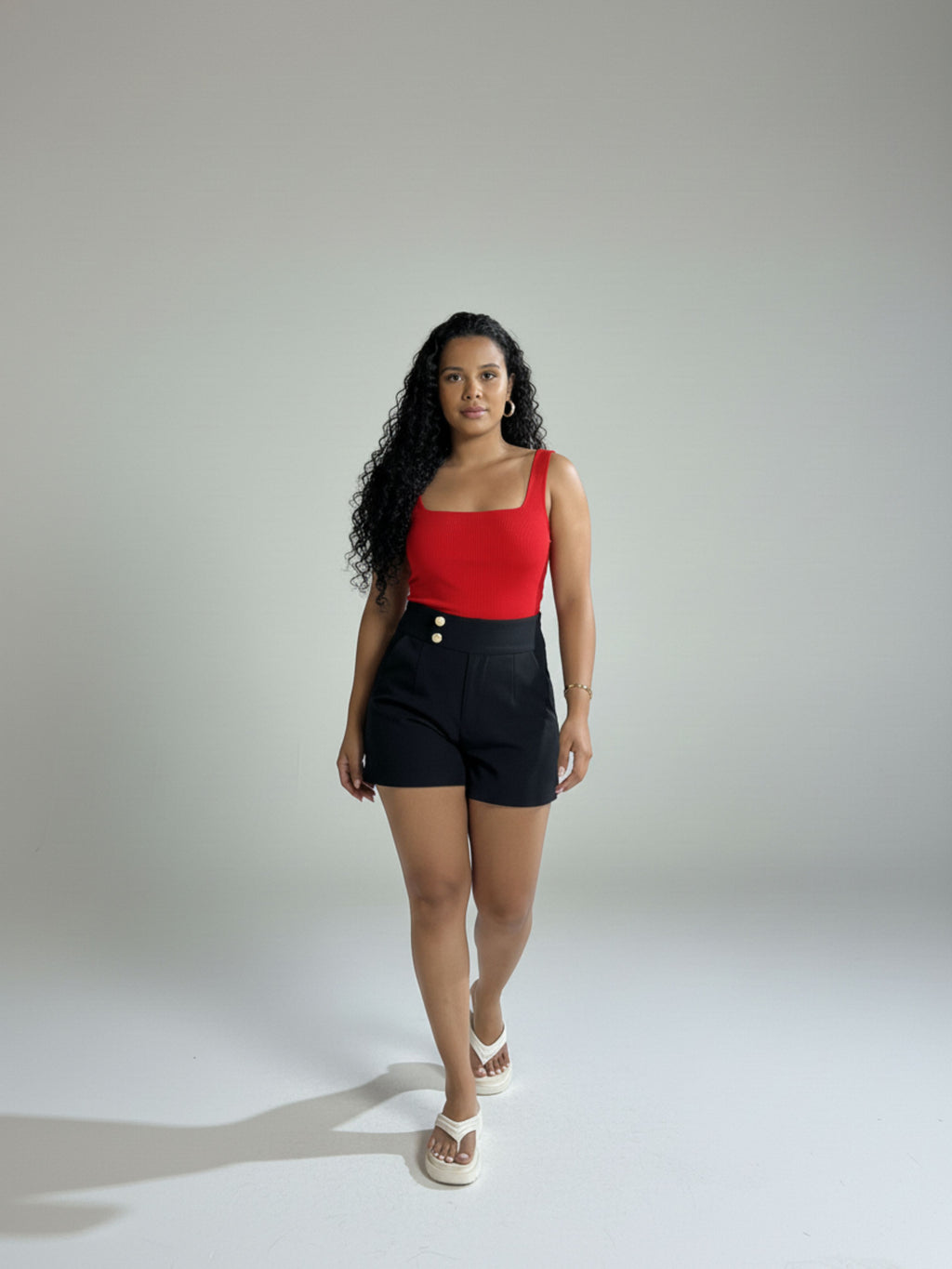 Body Canelado decote quadrado