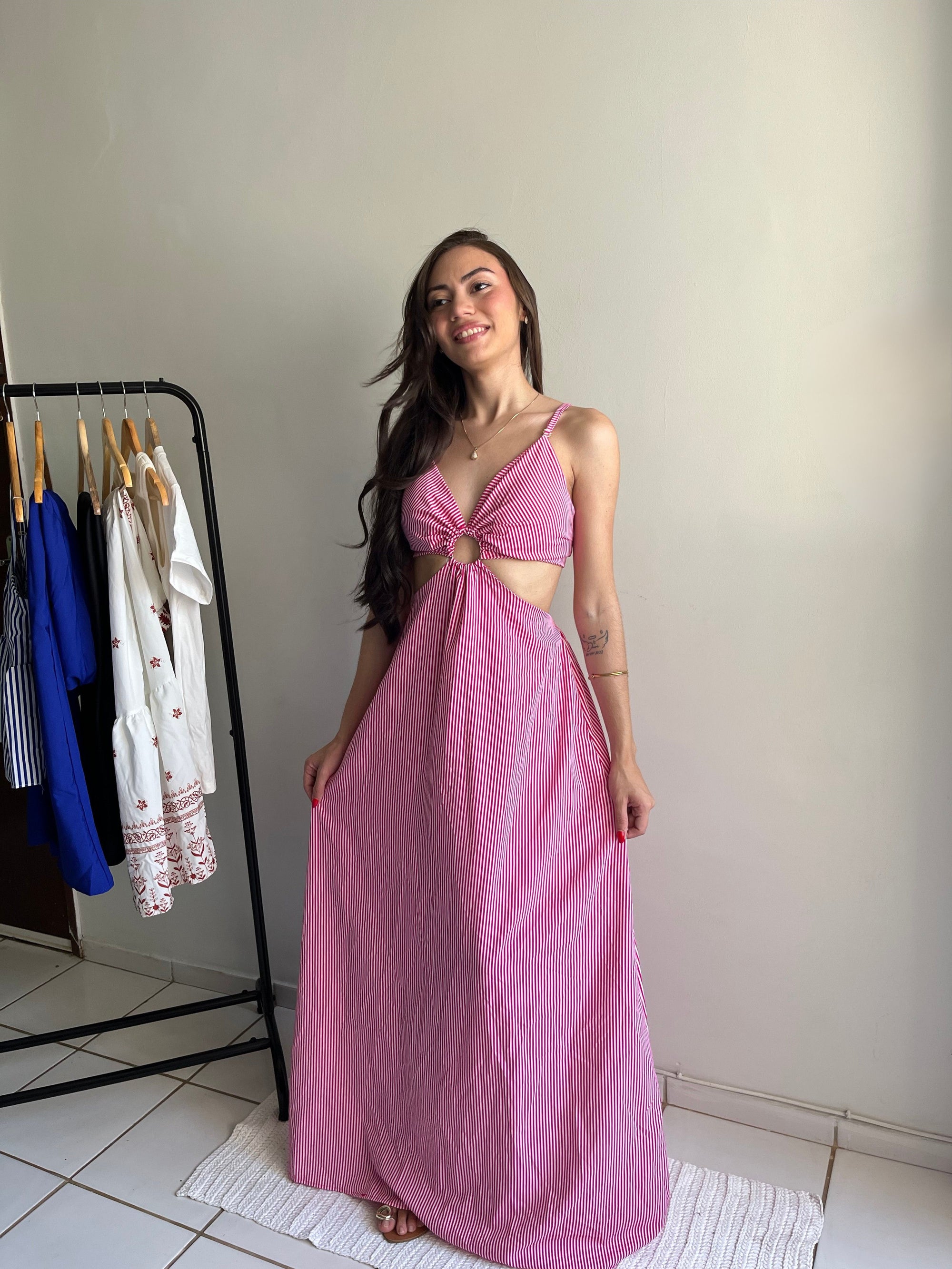 Vestido Farm Listrado