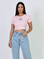Baby Tee Cropped Hello Kitty