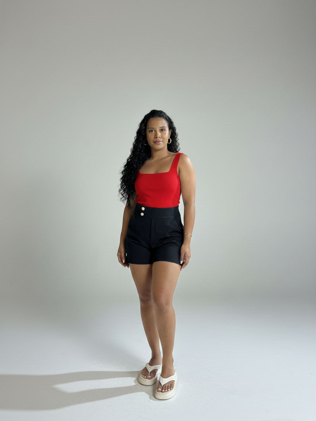 Body Canelado decote quadrado