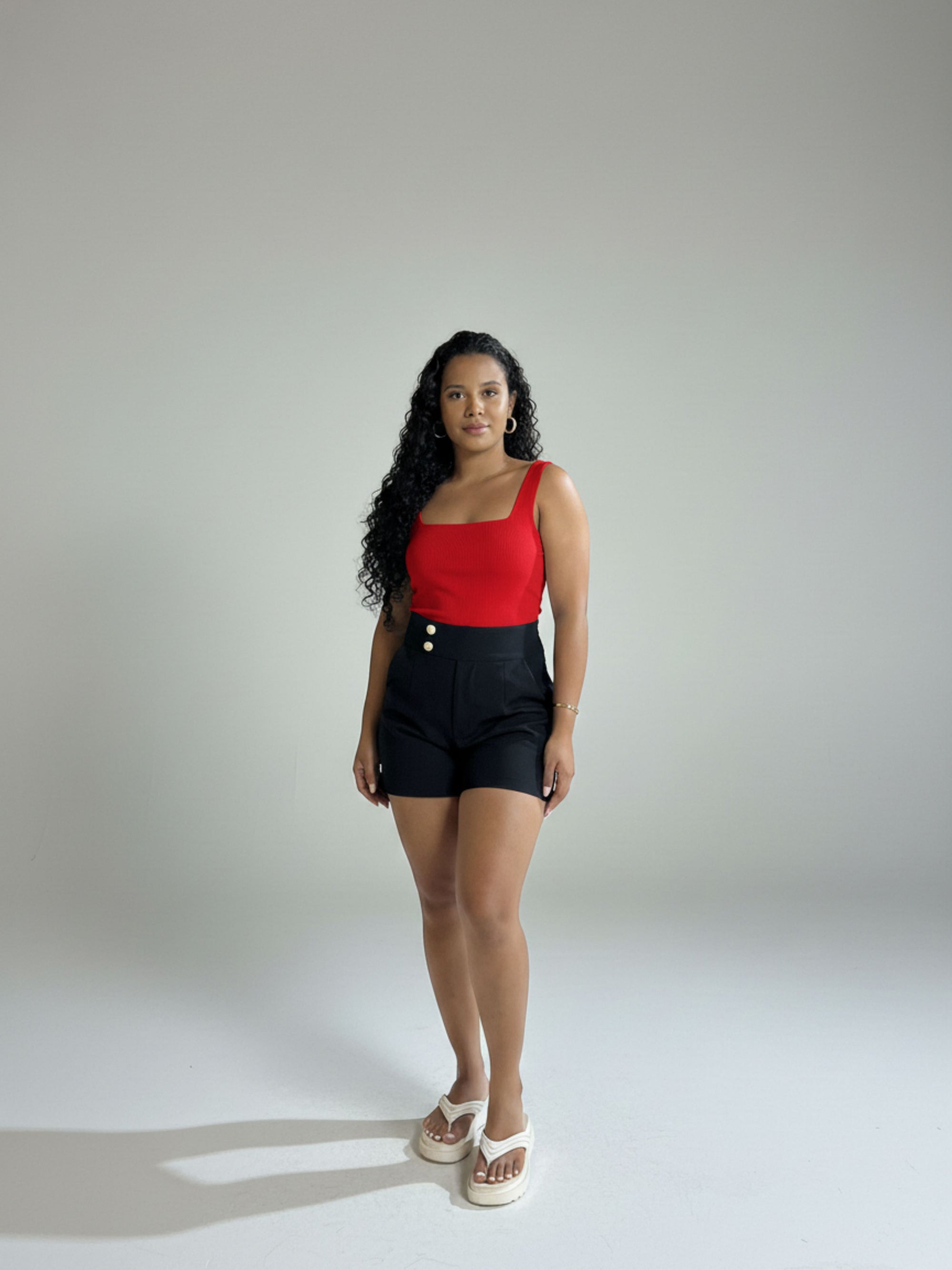 Body Canelado decote quadrado