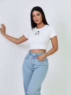 Baby Tee Cropped Hello Kitty