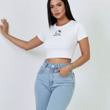 Baby Tee Cropped Hello Kitty