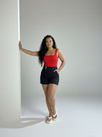 Body Canelado decote quadrado