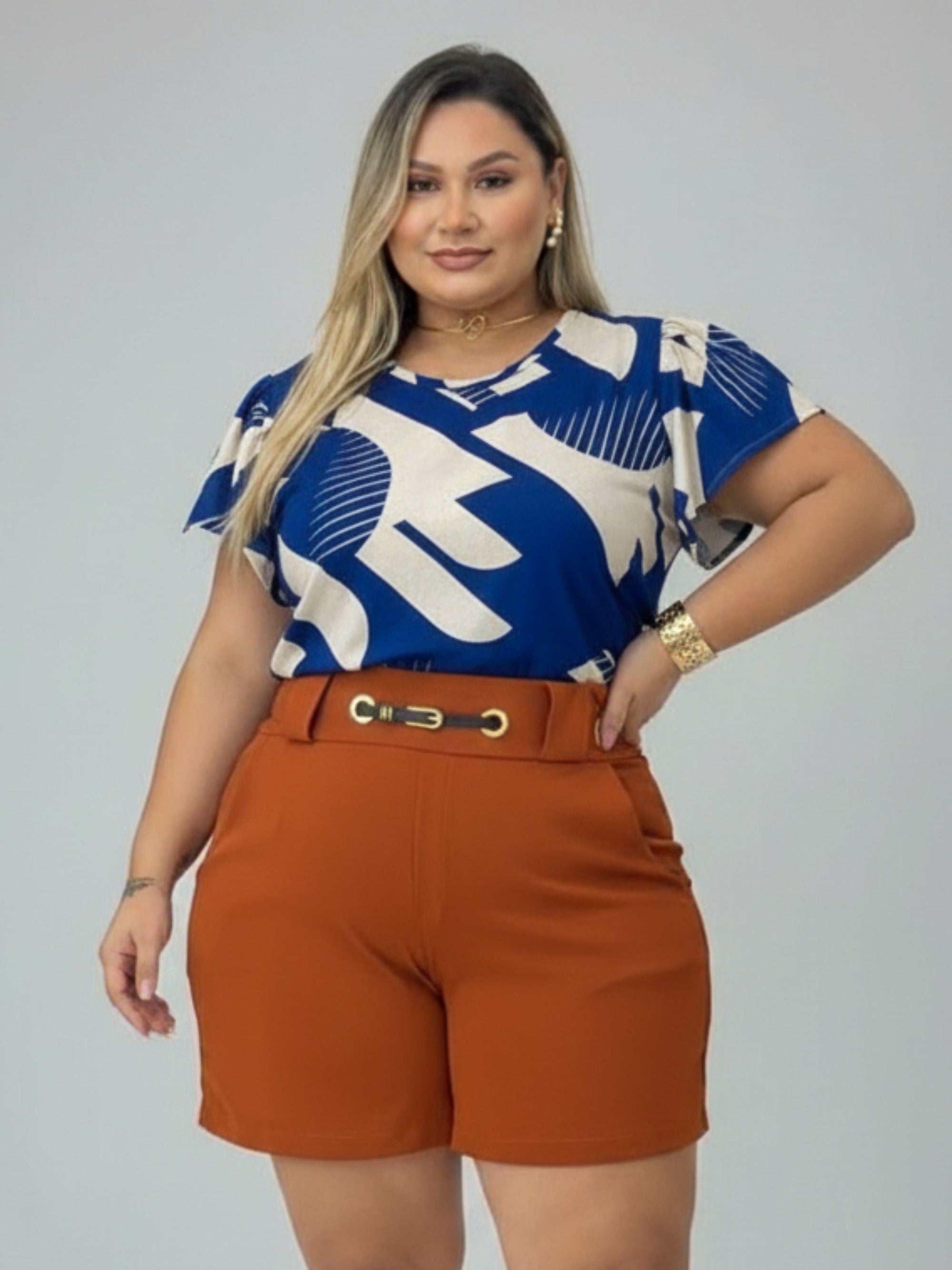 Blusa Manga Bufante Estampada