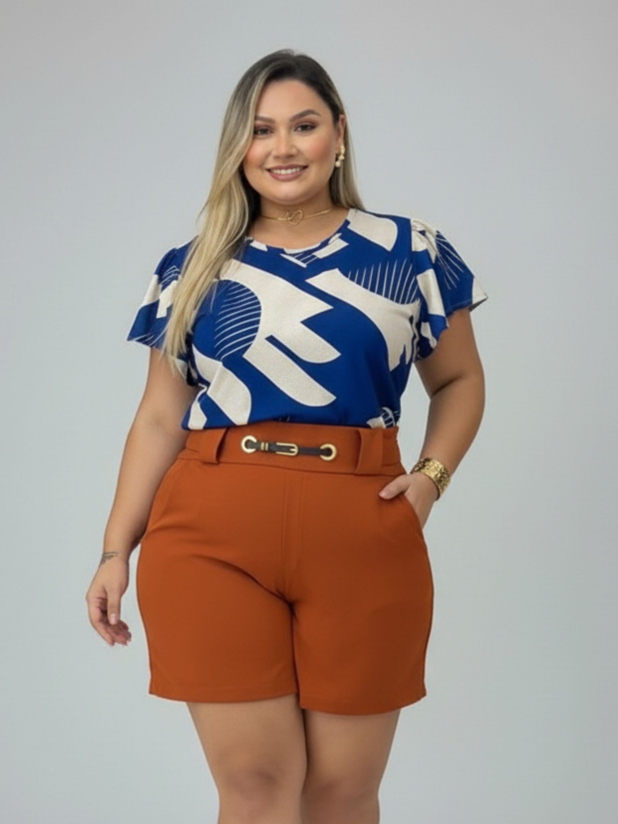 Blusa Manga Bufante Estampada